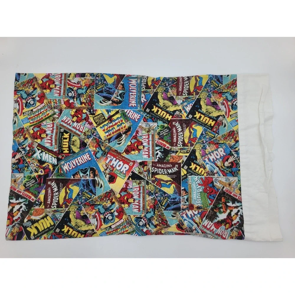 Marvel‎ Comic Book Cover Pillowcases Set of 2 Spider-Man Iron Man Hulk Thor Kids